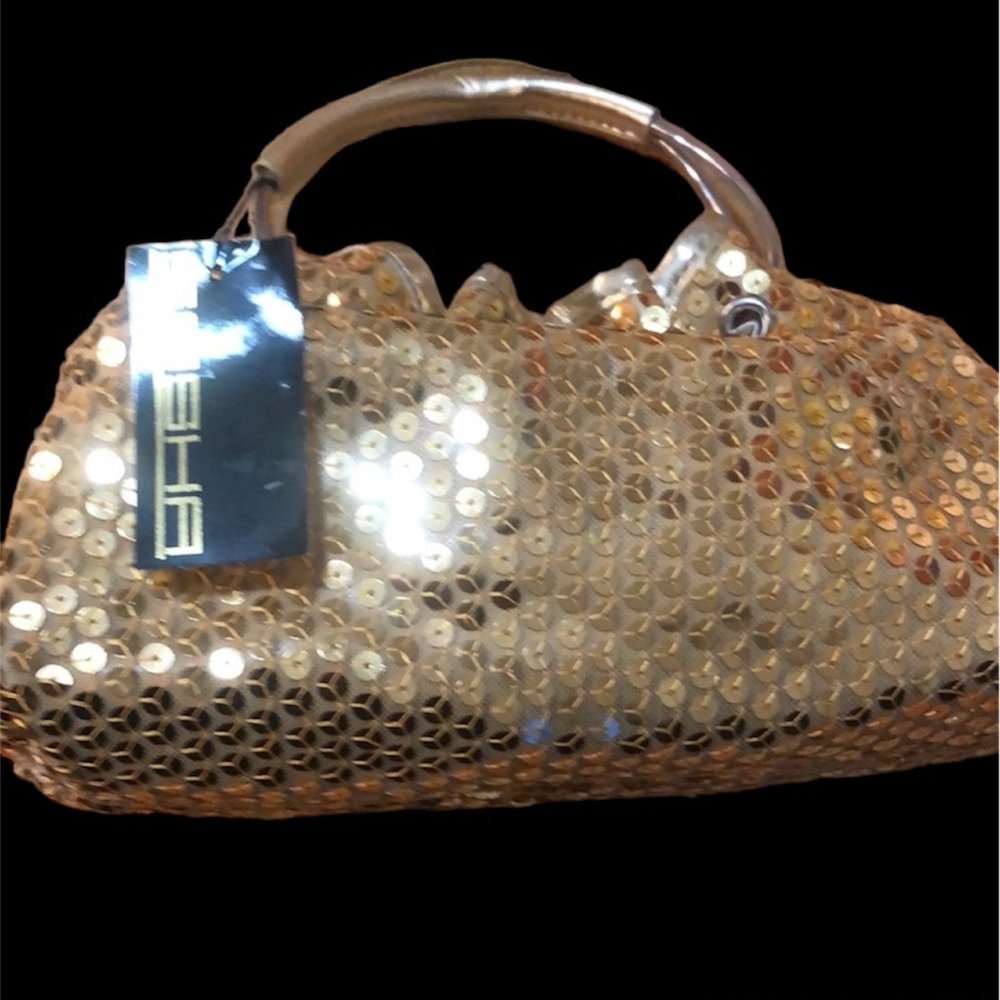 NWT gold sequined clutch purse